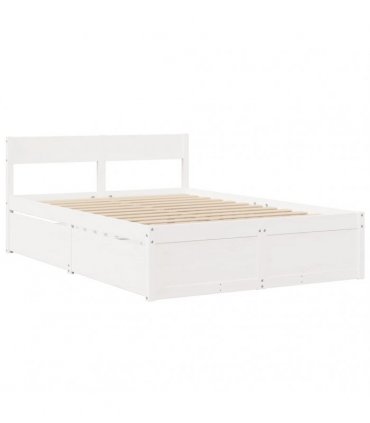 vidaXL Bed Frame without Mattress White 135x190 cm Solid Wood Pine