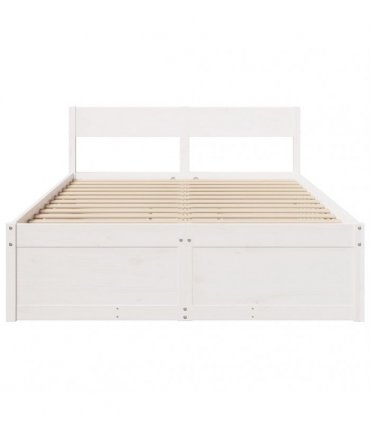 vidaXL Bed Frame without Mattress White 135x190 cm Solid Wood Pine
