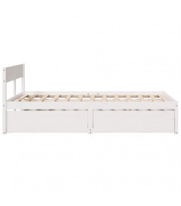 vidaXL Bed Frame without Mattress White 135x190 cm Solid Wood Pine