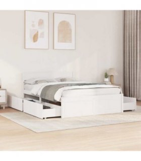 vidaXL Bed Frame without Mattress White 120x190 cm Solid Wood Pine