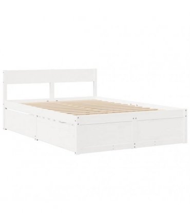 vidaXL Bed Frame without Mattress White 120x190 cm Solid Wood Pine