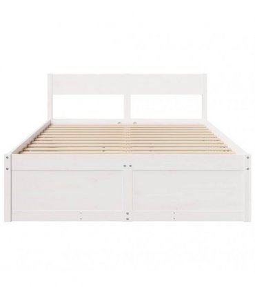 vidaXL Bed Frame without Mattress White 120x190 cm Solid Wood Pine