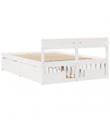 vidaXL Bed Frame without Mattress White 120x190 cm Solid Wood Pine