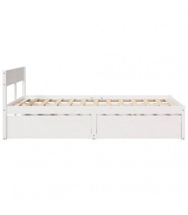 vidaXL Bed Frame without Mattress White 120x190 cm Solid Wood Pine