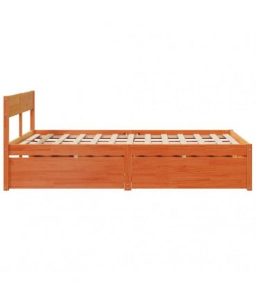 vidaXL Bed Frame without Mattress Wax Brown 120x190 cm Solid Wood Pine