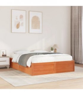 vidaXL Bed Frame without Mattress Wax Brown 160x200 cm Solid Wood Pine