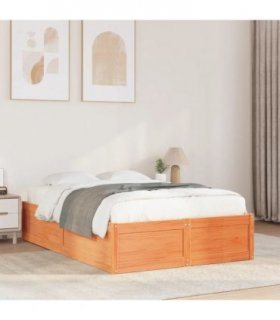 vidaXL Bed Frame without Mattress Wax Brown 120x200 cm Solid Wood Pine