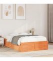 vidaXL Bed Frame without Mattress Wax Brown 120x200 cm Solid Wood Pine