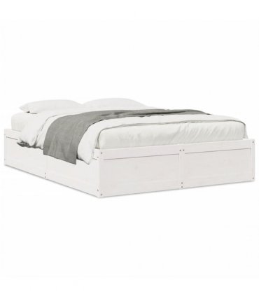 vidaXL Bed Frame without Mattress White 140x190 cm Solid Wood Pine