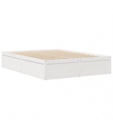 vidaXL Bed Frame without Mattress White 140x190 cm Solid Wood Pine