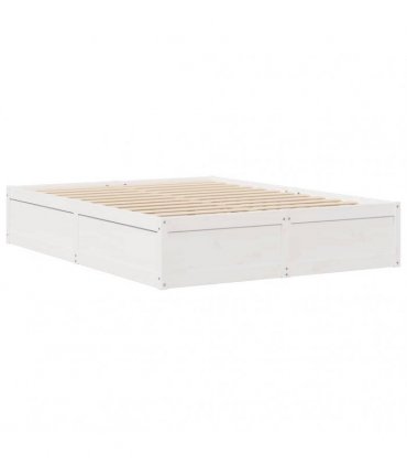 vidaXL Bed Frame without Mattress White 140x190 cm Solid Wood Pine