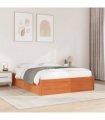 vidaXL Bed Frame without Mattress Wax Brown 140x190 cm Solid Wood Pine