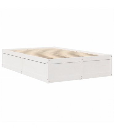 vidaXL Bed Frame without Mattress White 135x190 cm Solid Wood Pine