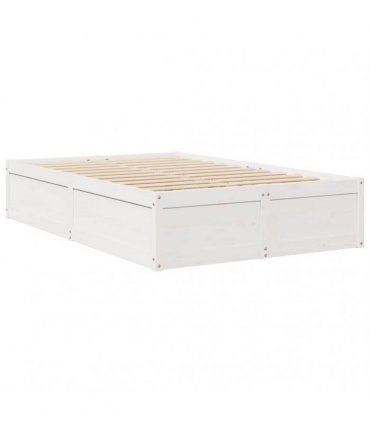 vidaXL Bed Frame without Mattress White 135x190 cm Solid Wood Pine