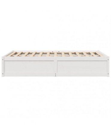 vidaXL Bed Frame without Mattress White 135x190 cm Solid Wood Pine