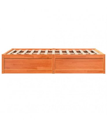 vidaXL Bed Frame without Mattress Wax Brown 135x190 cm Solid Wood Pine