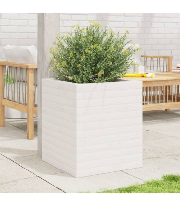 vidaXL Garden Planter White 40x40x46 cm Solid Wood Pine