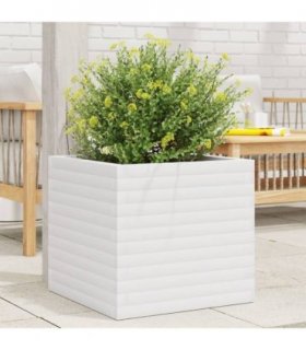 vidaXL Garden Planter White 50x50x46 cm Solid Wood Pine