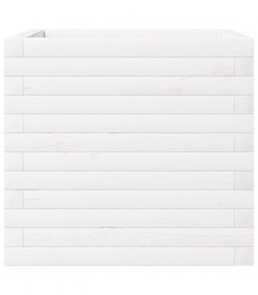 vidaXL Garden Planter White 50x50x46 cm Solid Wood Pine