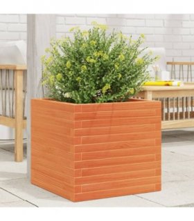 vidaXL Garden Planter Wax Brown 50x50x46 cm Solid Wood Pine