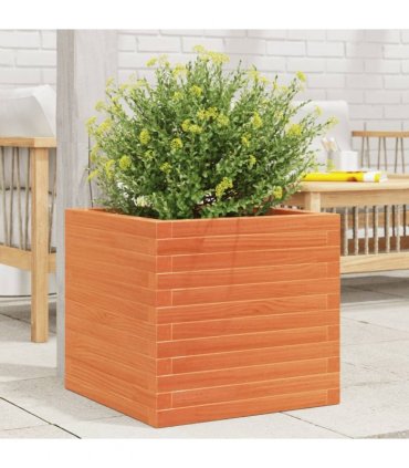 vidaXL Garden Planter Wax Brown 50x50x46 cm Solid Wood Pine