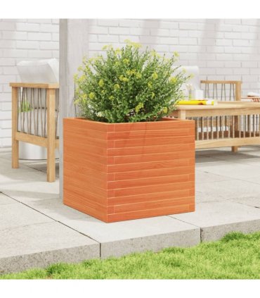 vidaXL Garden Planter Wax Brown 50x50x46 cm Solid Wood Pine