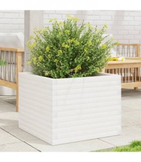 vidaXL Garden Planter White 60x60x46 cm Solid Wood Pine