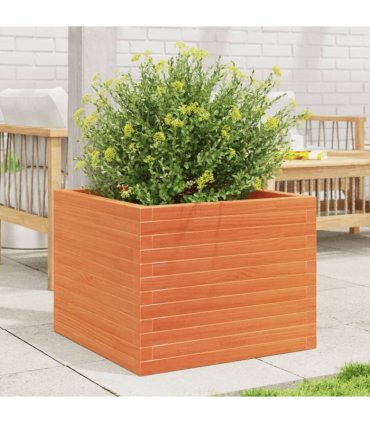 vidaXL Garden Planter Wax Brown 60x60x46 cm Solid Wood Pine