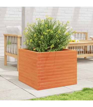 vidaXL Garden Planter Wax Brown 60x60x46 cm Solid Wood Pine