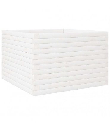 vidaXL Garden Planter White 70x70x46 cm Solid Wood Pine
