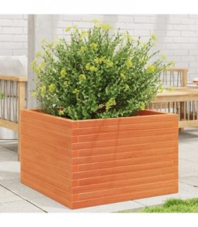 vidaXL Garden Planter Wax Brown 70x70x46 cm Solid Wood Pine