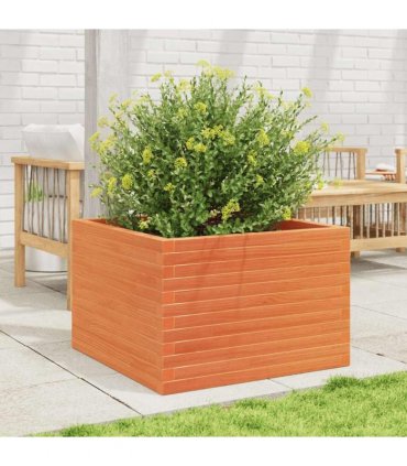 vidaXL Garden Planter Wax Brown 70x70x46 cm Solid Wood Pine