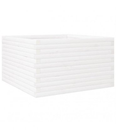 vidaXL Garden Planter White 80x80x46 cm Solid Wood Pine