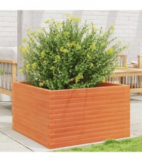 vidaXL Garden Planter Wax Brown 80x80x46 cm Solid Wood Pine
