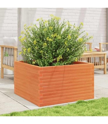 vidaXL Garden Planter Wax Brown 80x80x46 cm Solid Wood Pine