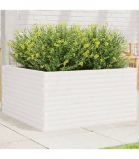 vidaXL Garden Planter White 90x90x46 cm Solid Wood Pine