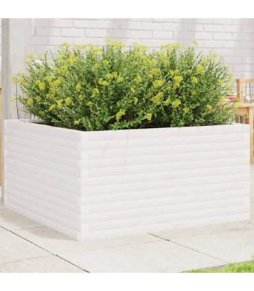 vidaXL Garden Planter White 90x90x46 cm Solid Wood Pine