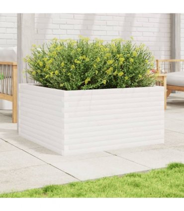 vidaXL Garden Planter White 90x90x46 cm Solid Wood Pine
