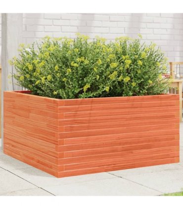 vidaXL Garden Planter Wax Brown 90x90x46 cm Solid Wood Pine
