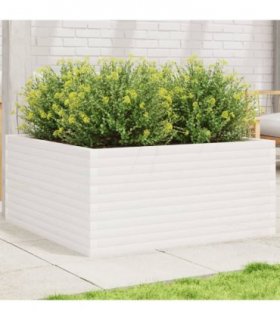 vidaXL Garden Planter White 100x100x46 cm Solid Wood Pine