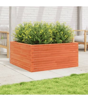 vidaXL Garden Planter Wax Brown 100x100x46 cm Solid Wood Pine