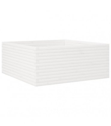 vidaXL Garden Planter White 110x110x46 cm Solid Wood Pine