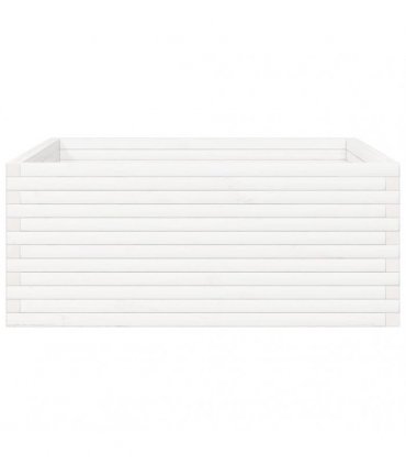 vidaXL Garden Planter White 110x110x46 cm Solid Wood Pine