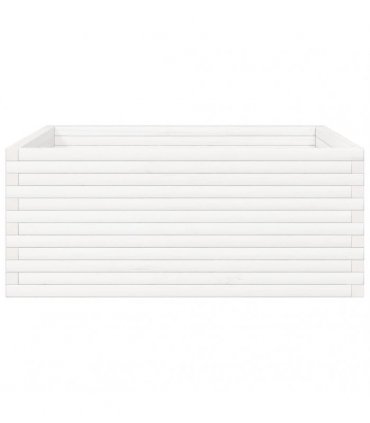 vidaXL Garden Planter White 110x110x46 cm Solid Wood Pine