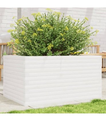 vidaXL Garden Planter White 90x60x46 cm Solid Wood Pine