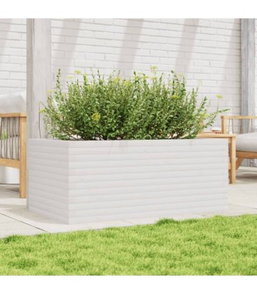 vidaXL Garden Planter White 110x60x46 cm Solid Wood Pine