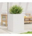 vidaXL Garden Planter White 50x50x68.5 cm Solid Wood Pine