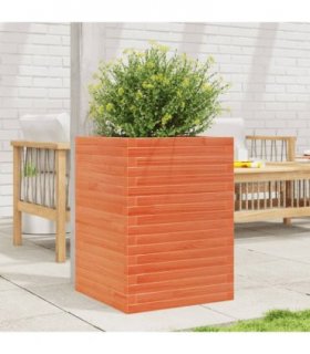 vidaXL Garden Planter Wax Brown 50x50x68.5 cm Solid Wood Pine