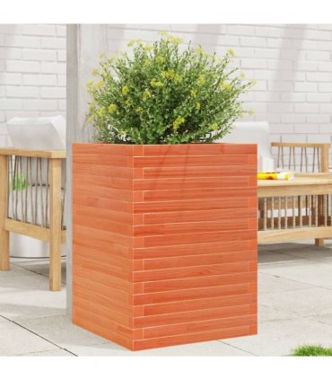 vidaXL Garden Planter Wax Brown 50x50x68.5 cm Solid Wood Pine