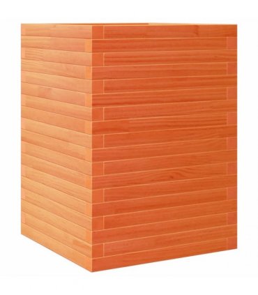 vidaXL Garden Planter Wax Brown 50x50x68.5 cm Solid Wood Pine